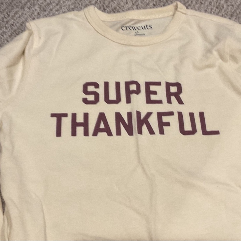Super Thankful J Crew Tshirt  (Thanksgiving Shirt)
Size 8-9